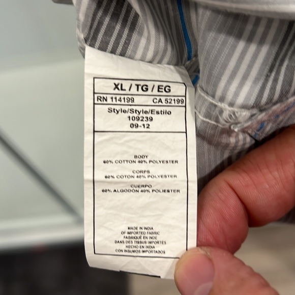 Quiksilver Men’s Long Sleeve Button Down Striped Shirt - Picture 4 of 4